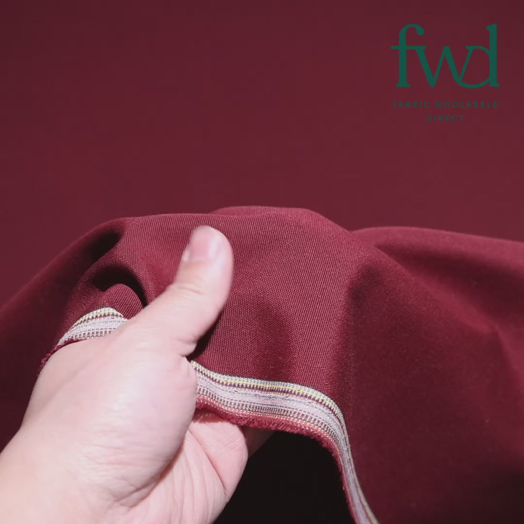 Ottertex® Outdoor Upholstery Water-Repellent Fade-Resistant Acrylic Canvas (Soft Finish, 10-Year Warranty) Burgundy Fabric Video|SV581830