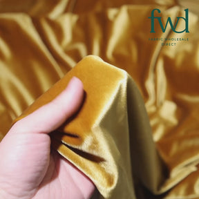 Stretch Velvet Mustard Fabric Video|SV573768