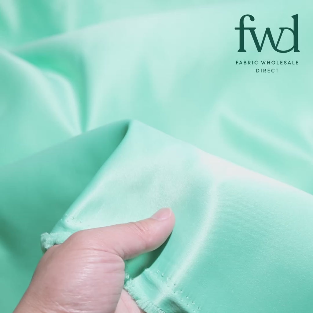 Matte Satin (Peau de Soie) Seafoam Fabric Video|SV574476