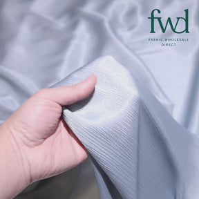 Shiny Striped Crinkle Crepe Satin Silver Fabric Video|SV581548