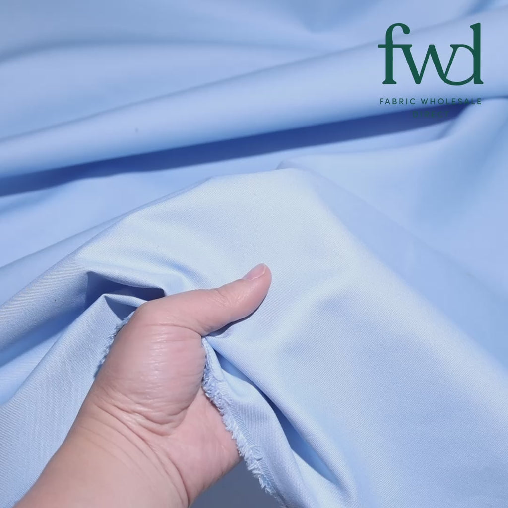 Poly Cotton Twill Light Blue Fabric Video|SV580380