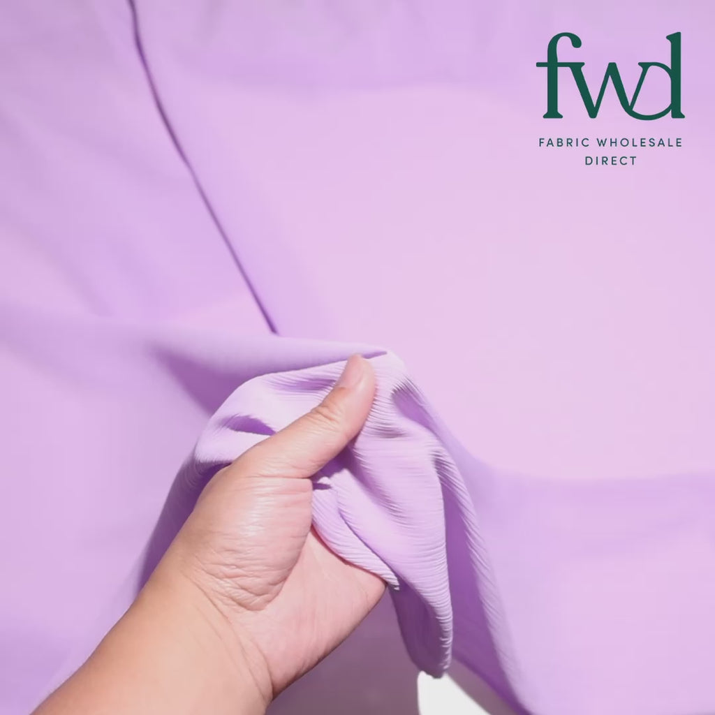 Polyester Crinkle Georgette Lilac Fabric Video|SV582321