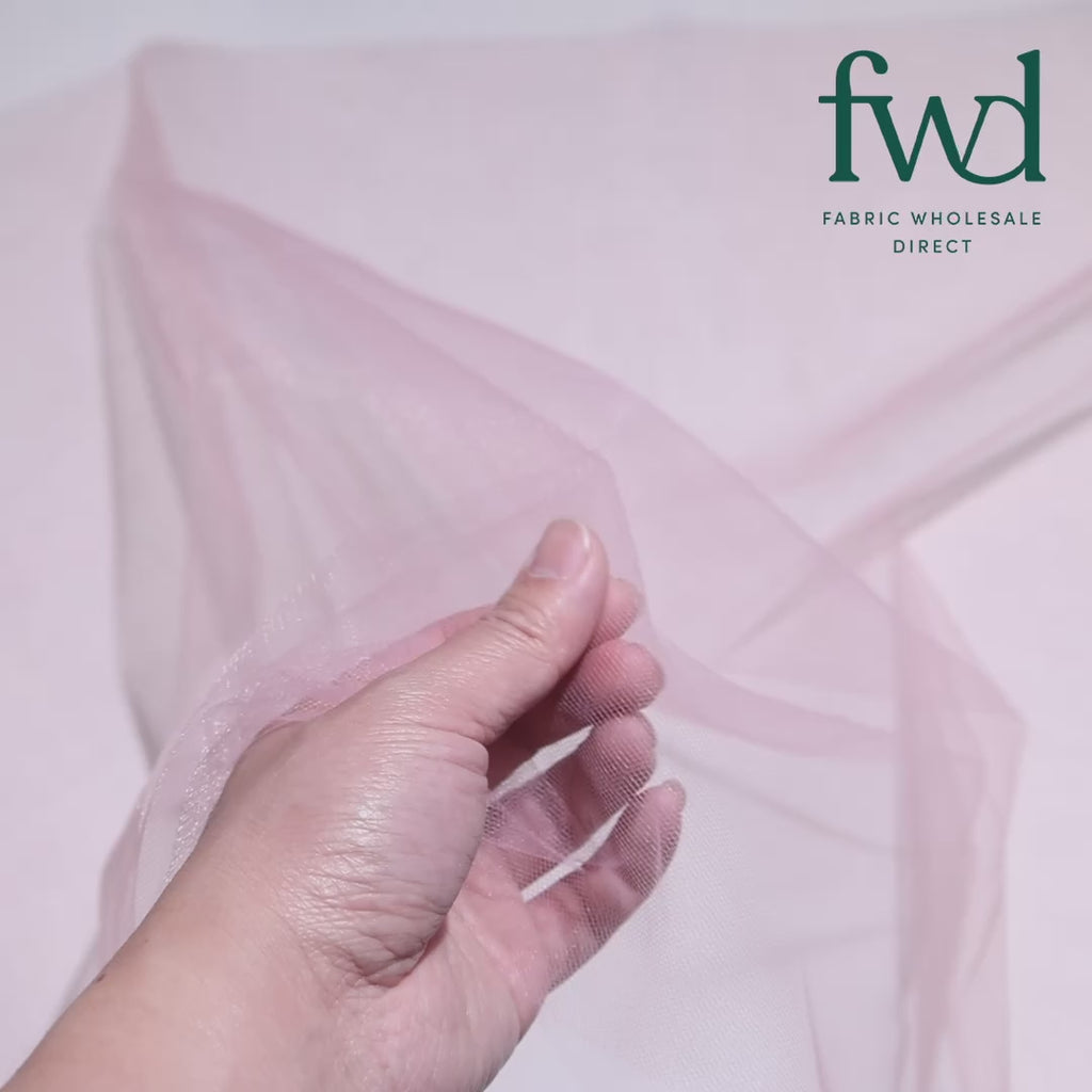 Polyester Tulle (54 Inch) Fabric Dusty Rose Video|SV571646