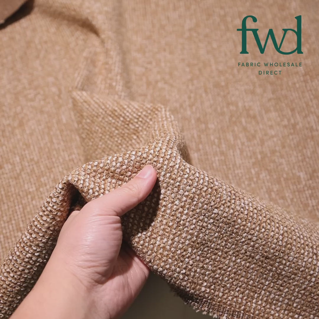 Nubby Jacquard Chenille Upholstery Antique Gold Fabric Video|SV582029