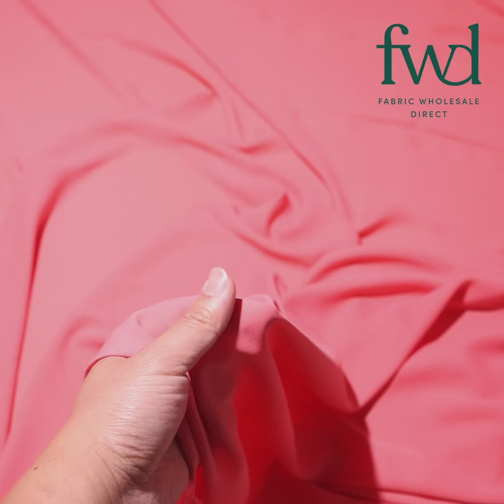 Polyester Crepe Georgette Chiffon Fabric Coral Video|SV576999