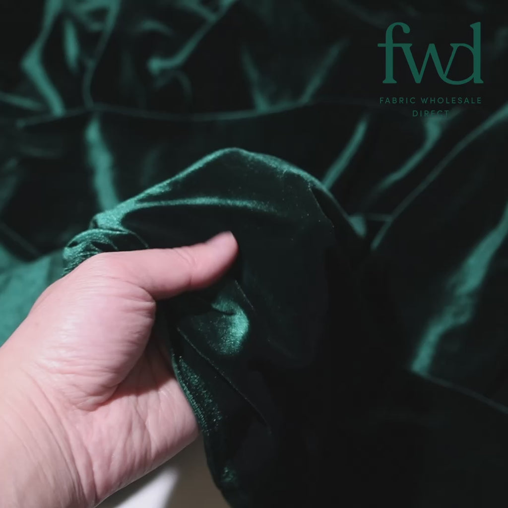 Stretch Velvet Hunter Green Fabric Video|SV571507