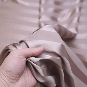 1 Inch Striped Stretch Satin Jacquard Sand Fabric Video|SV581720