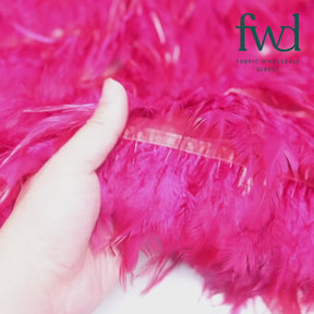 Chicken Feather Trim Layers Fabric SV576008 Black 3