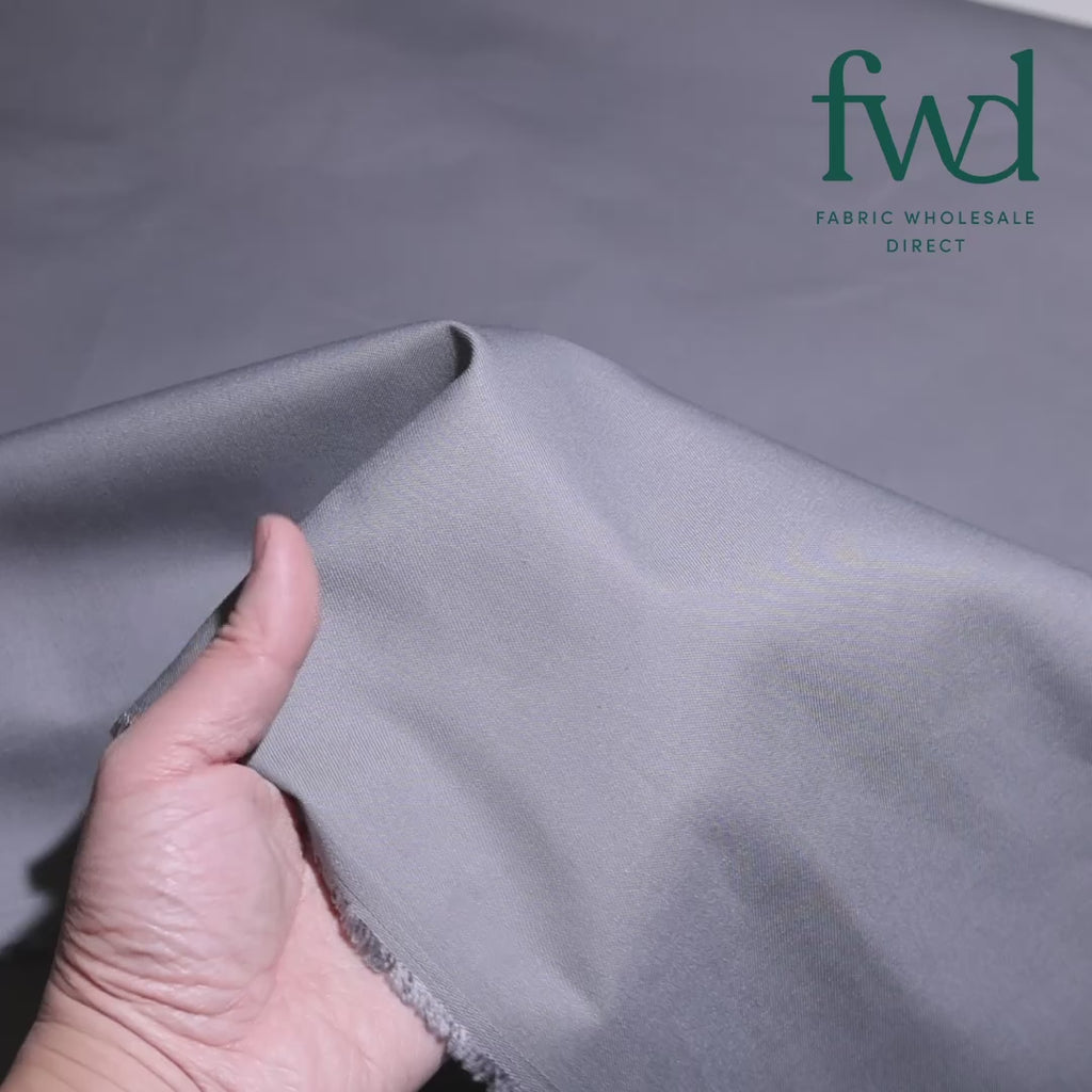Poly Cotton Twill Grey Fabric Video|SV581083