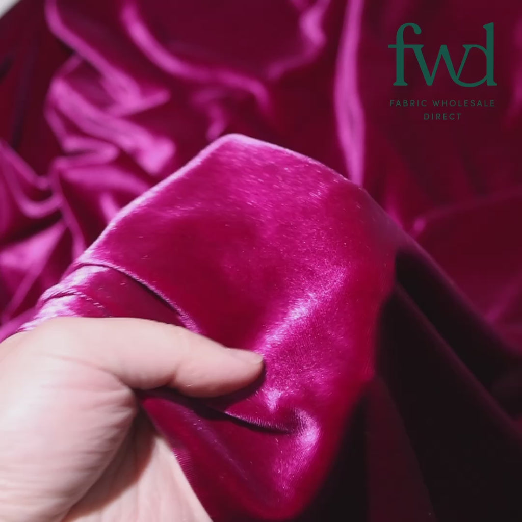 Stretch Velvet Magenta Fabric Video|SV571499