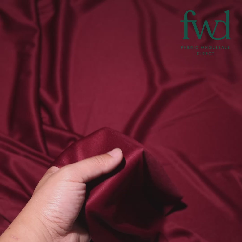 Polyester Interlock Knit Lining Wine Fabric Video|SV574601