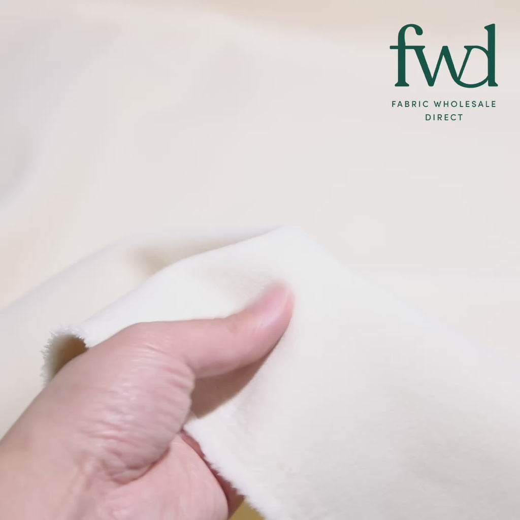 Brushed Polyester Wool Coating Off White Fabric Video|SV573842