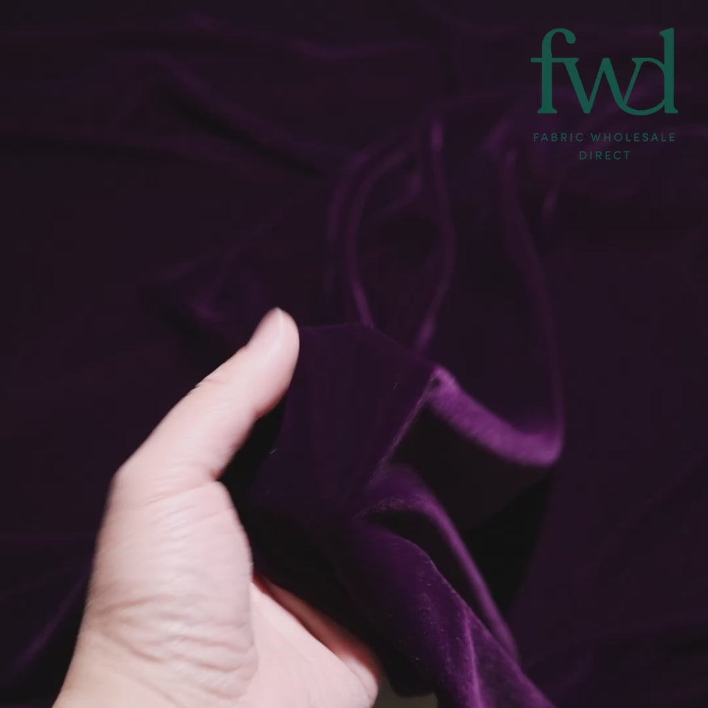 Micro Velvet Fabric Plum Video|SV571518