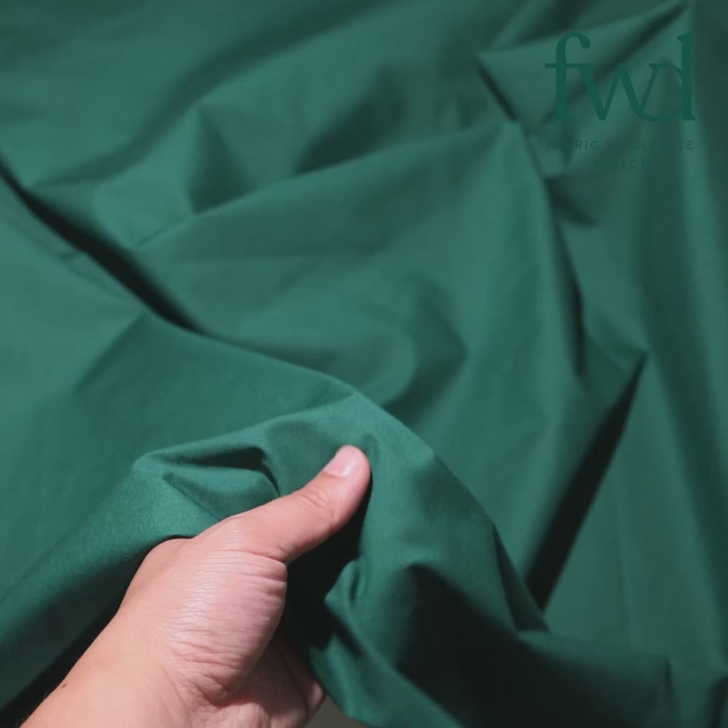Cotton Polyester Broadcloth (44/45 Inch) Hunter Green Fabric Video|SV582126
