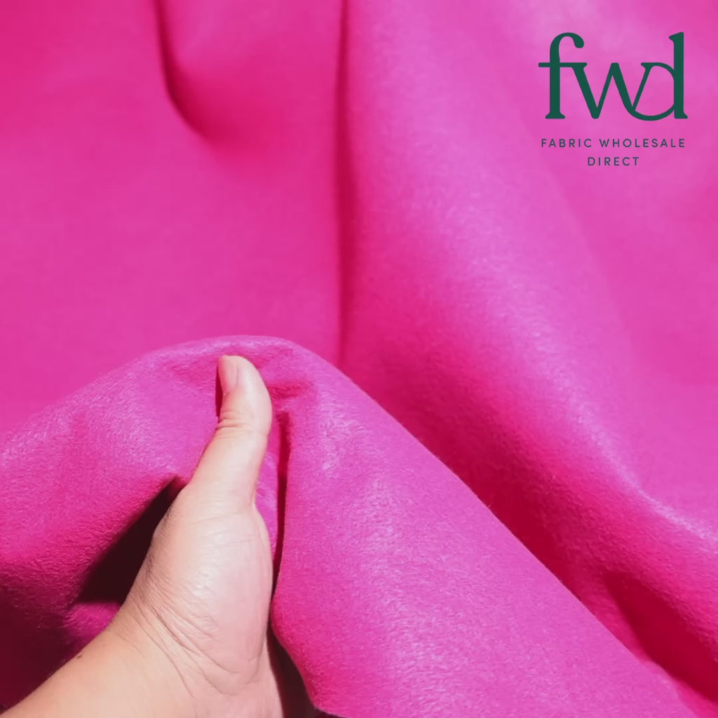 Polyester Felt (74 Inch) Fuchsia Fabric Video|SV581268