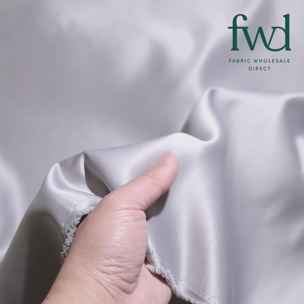 Matte Satin (Peau de Soie) Silver Fabric Video|SV574477