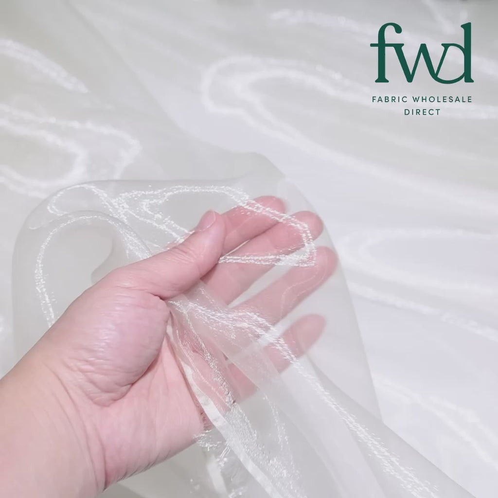 Princess Polyester Bridal Organza Fabric Beige Video|SV581766