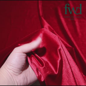 Stretch Velvet Dark Red Fabric Video|SV571497