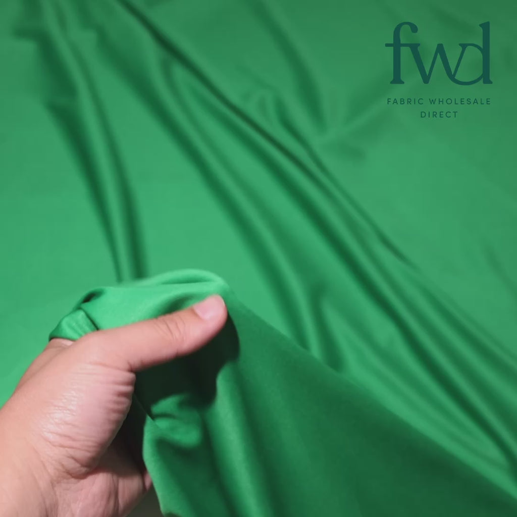 Polyester Interlock Knit Lining Kelly Green Fabric Video|SV574603