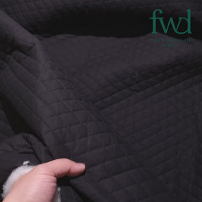 Double Faced Quilted Cotton Broadcloth with Batting Black Video|SV582704