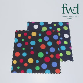 Multi Dot Printed Cotton Flannel Fabric SV580354 Black 4