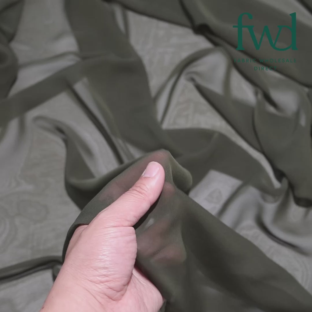 Chiffon Fabric Olive Video|SV582824
