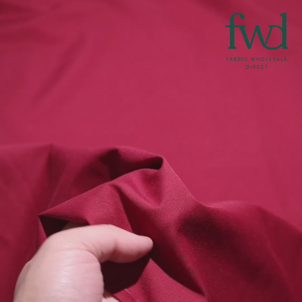 Cotton Polyester Broadcloth (44/45 Inch) Burgundy Fabric Video|SV577697