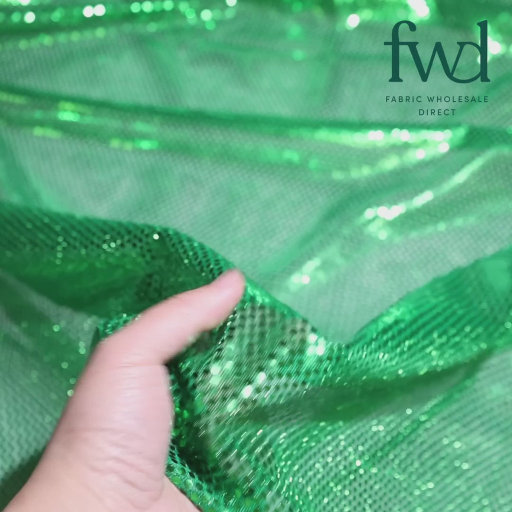 American Trans Knit Confetti Dot Sequins Fabric Kelly Green / Kelly Green|SV571591