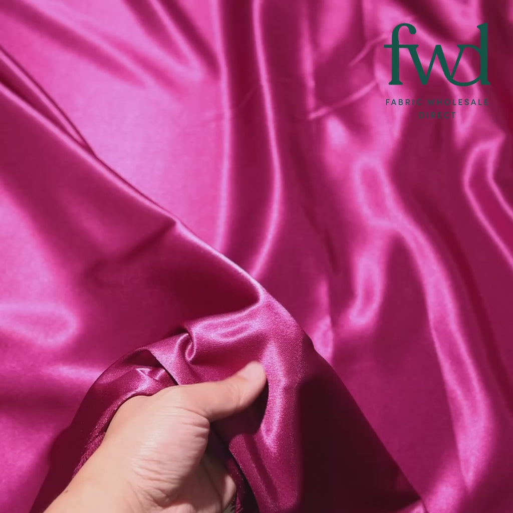 Premium Filament Yarn Polyester Crepe Back Satin Magenta Fabric Video|SV581869
