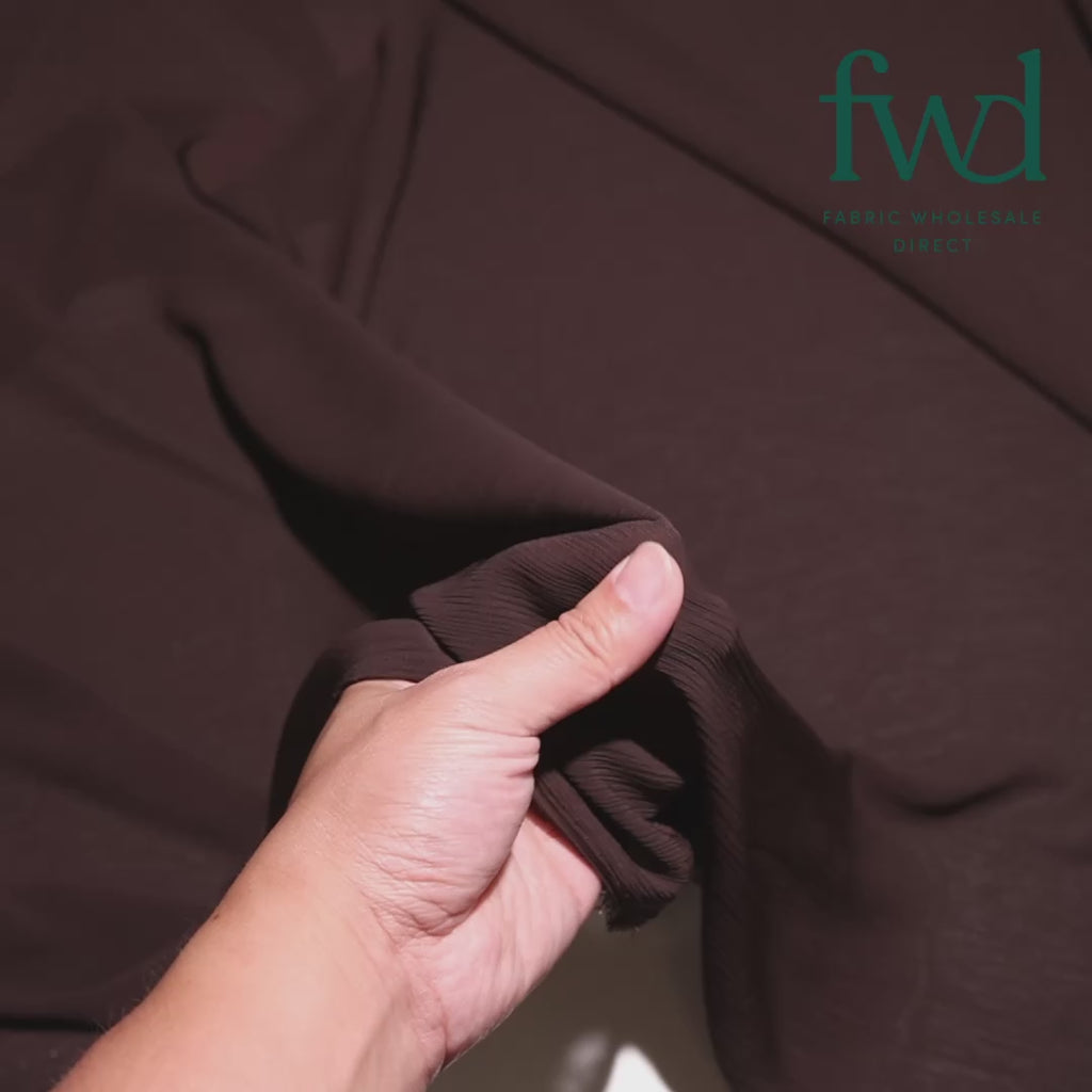 Polyester Crinkle Georgette Brown Fabric Video|SV582328