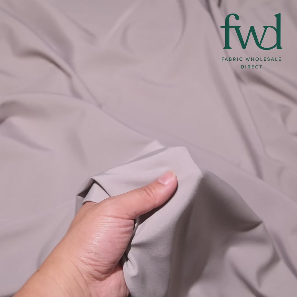 Stretch Polyester Tissue Faille Silver Fabric Video|SV582305