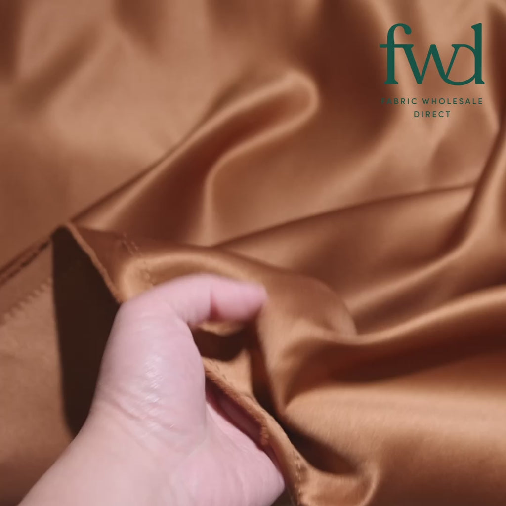Matte Satin (Peau de Soie) Copper Fabric Video|SV574483