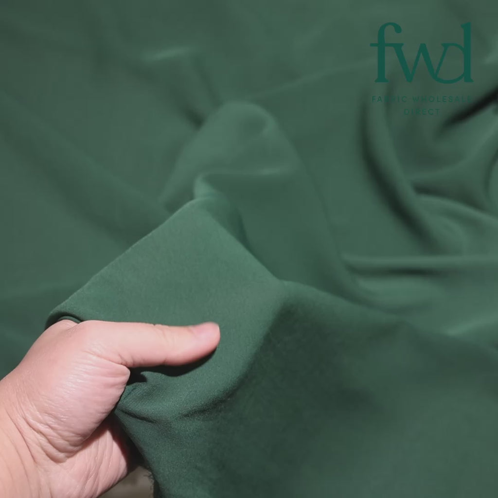 Polyester Crepe Georgette Chiffon Fabric Hunter Green Video|SV582600