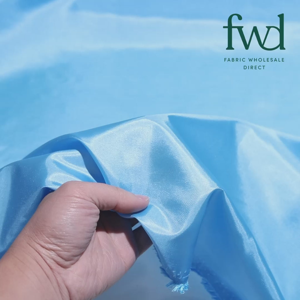Polyester China Silk Lining (58/60 Inch) Blue Fabric Video|SV571358