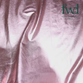 Metallic Stretch Foil Lame On Interlock Knit Rose Gold Fabric Video|SV581661