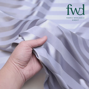 1 Inch Striped Stretch Satin Jacquard Silver Fabric Video|SV581731