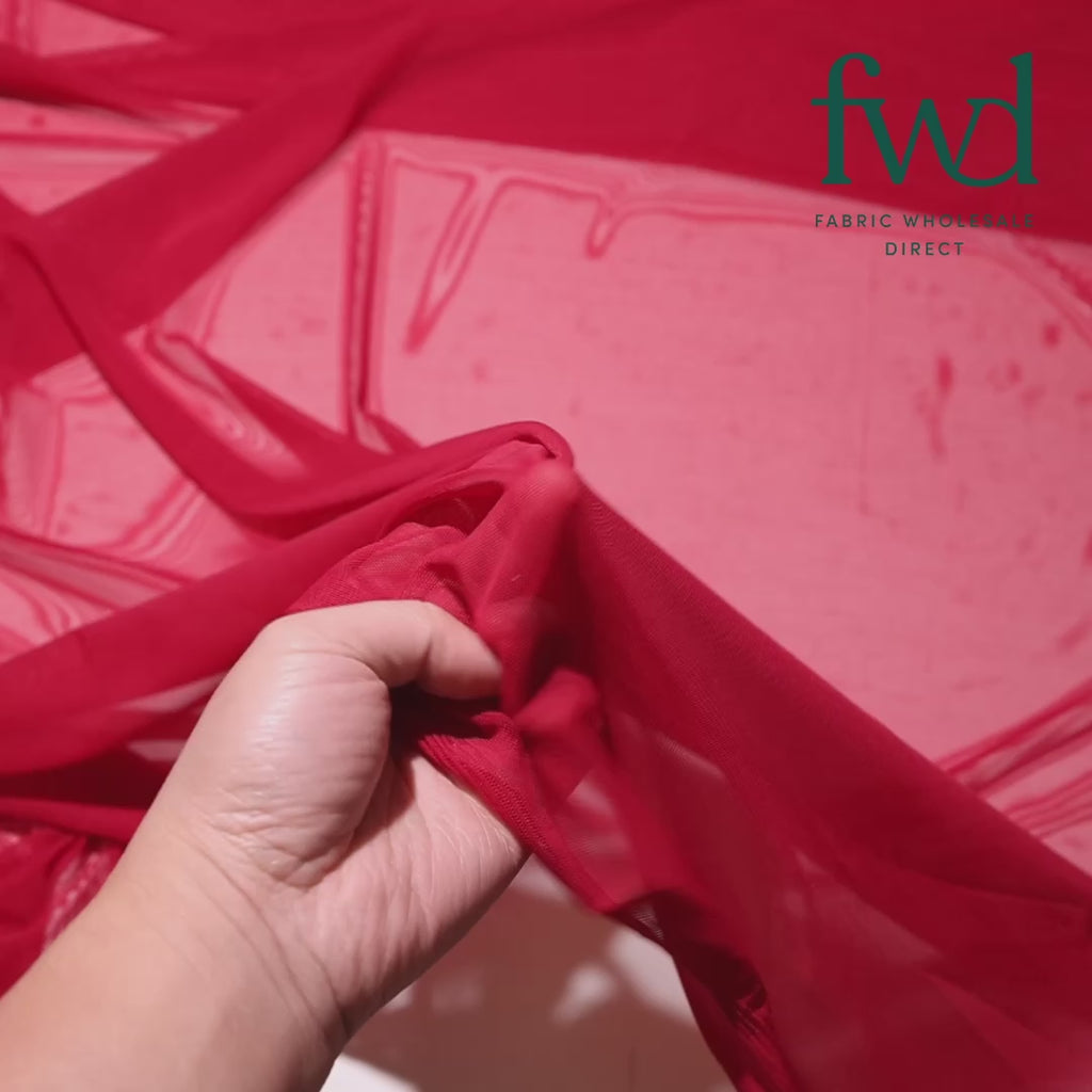 Power Mesh Burgundy Fabric Video|SV578160