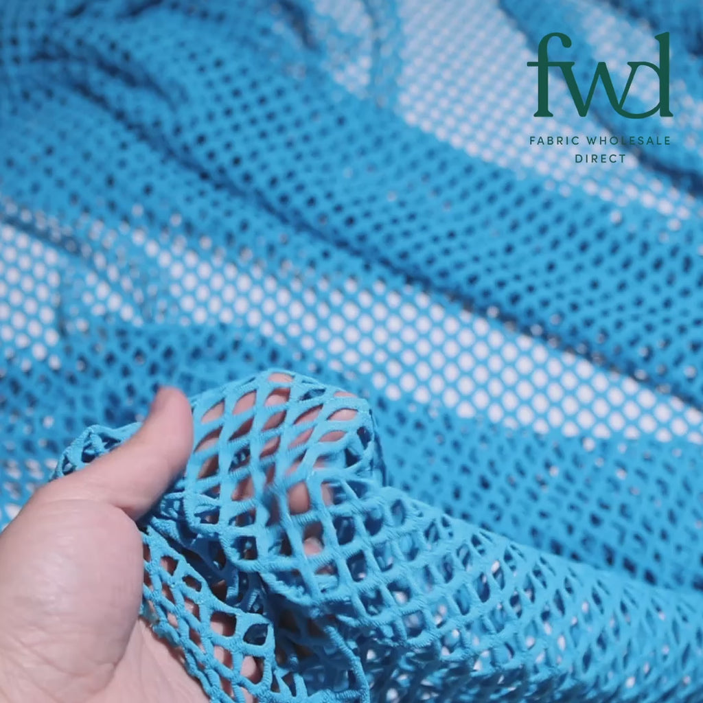 Cabaret Stretch Mesh Turquoise Fabric Video|SV570314
