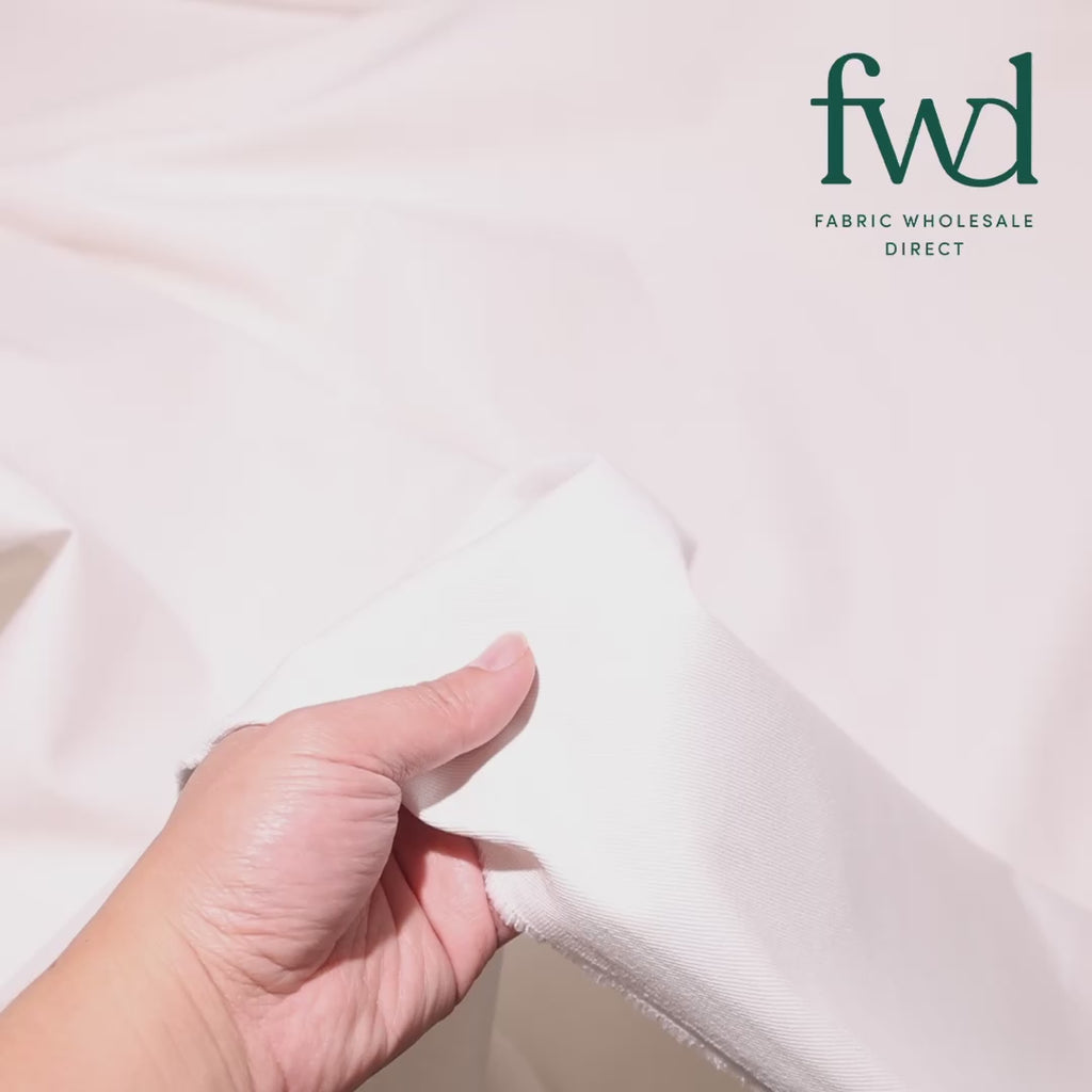 Bull Denim (10 oz) White Fabric Video|SV574930