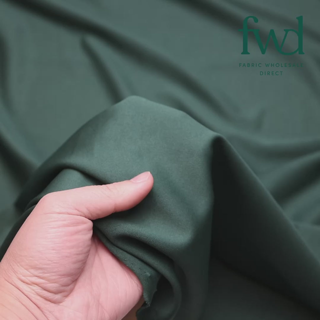 Stretch Crepe Scuba Double Knit Hunter Green Fabric Video|SV577170