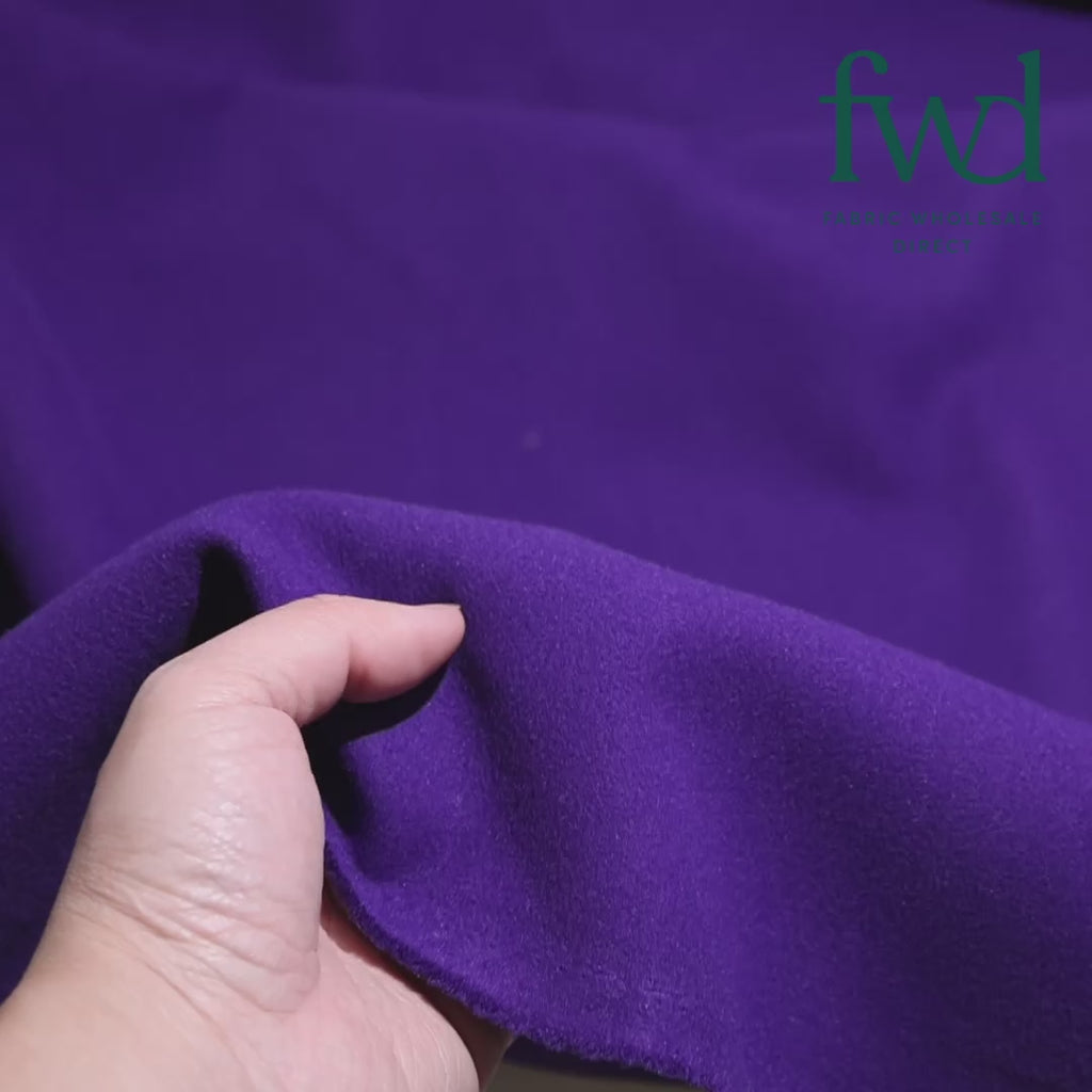 Brushed Polyester Wool Coating Purple Fabric Video|SV573846