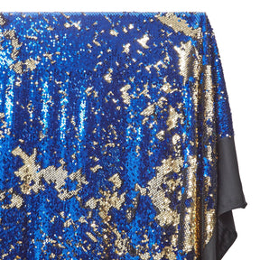 Two Sided Reversible Sequins On Stretch Mesh Fabric SV574631 Gold / Royal Blue 2
