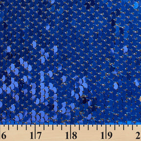 Two Sided Reversible Sequins On Stretch Mesh Fabric SV574631 Gold / Royal Blue 3