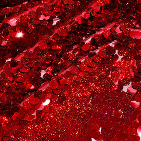 Paillette Circle Sequins On Mesh Fabric SV582262 Holographic Red Image A4