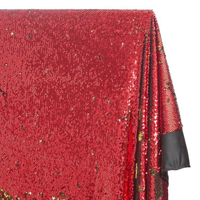 Two Sided Reversible Sequins On Stretch Mesh Fabric SV574633 Gold / Red 2
