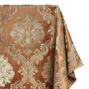 Royal Damask Chenille Upholstery Brocade Satin Jacquard Fabric SV580470 Rust Olive A1