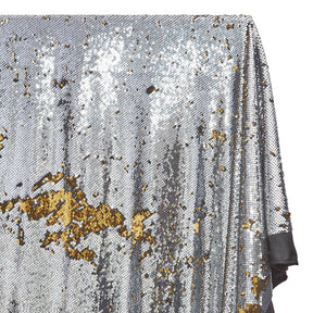 Two Sided Reversible Sequins On Stretch Mesh Fabric SV576258 Gold / Silver 2