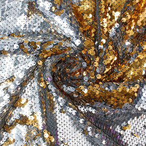 Two Sided Reversible Sequins On Stretch Mesh Fabric SV576258 Gold / Silver 1