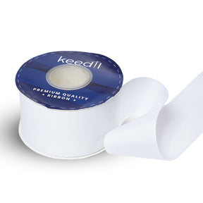 Keedil Grosgrain Ribbon Solid 2 25 Inch SV580586 White 1