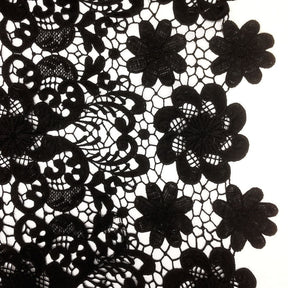 Black Lily Flower Guipure Lace Fabric SV570722 1